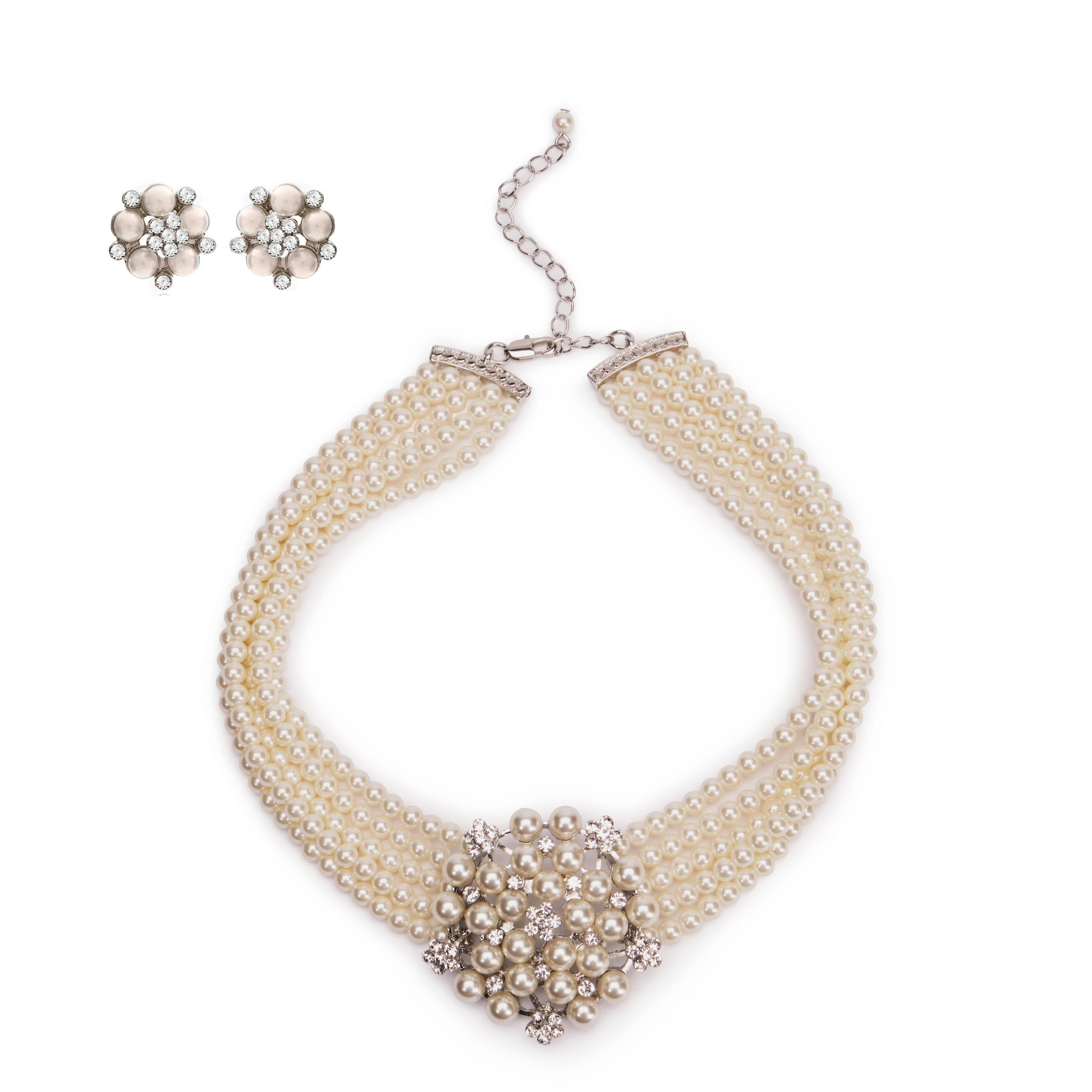 Audrey Hepburn Stud Pearl Earring and Necklace Sets Lovett & Co