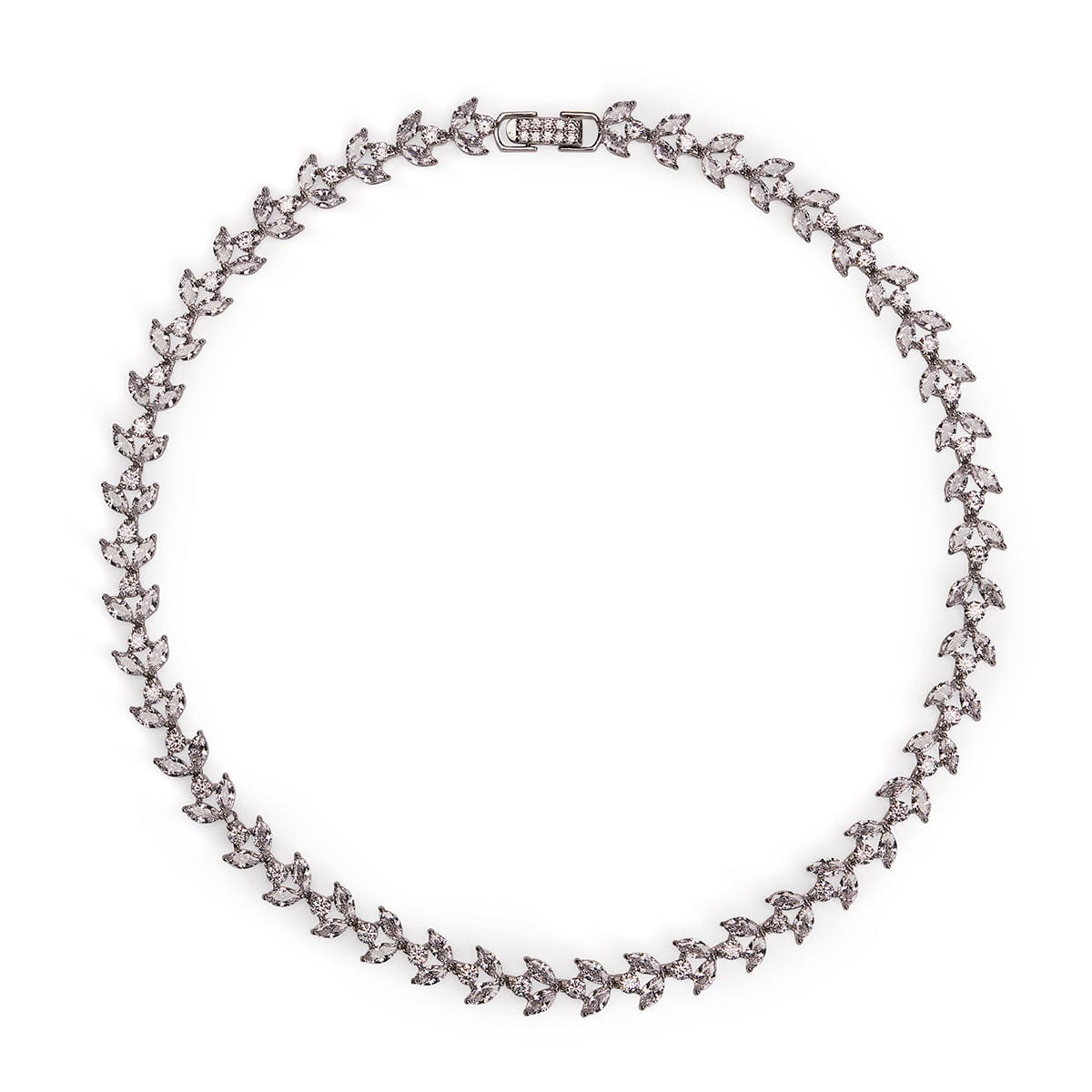 Tiny Crystal Leaf Necklace