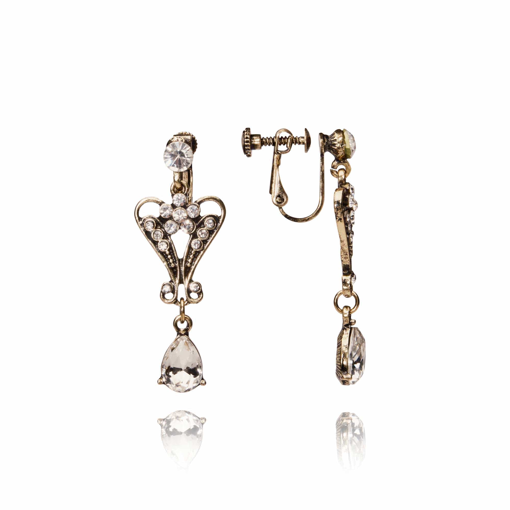 Pendeloque Drop Crystal Earrings by Lovett & Co