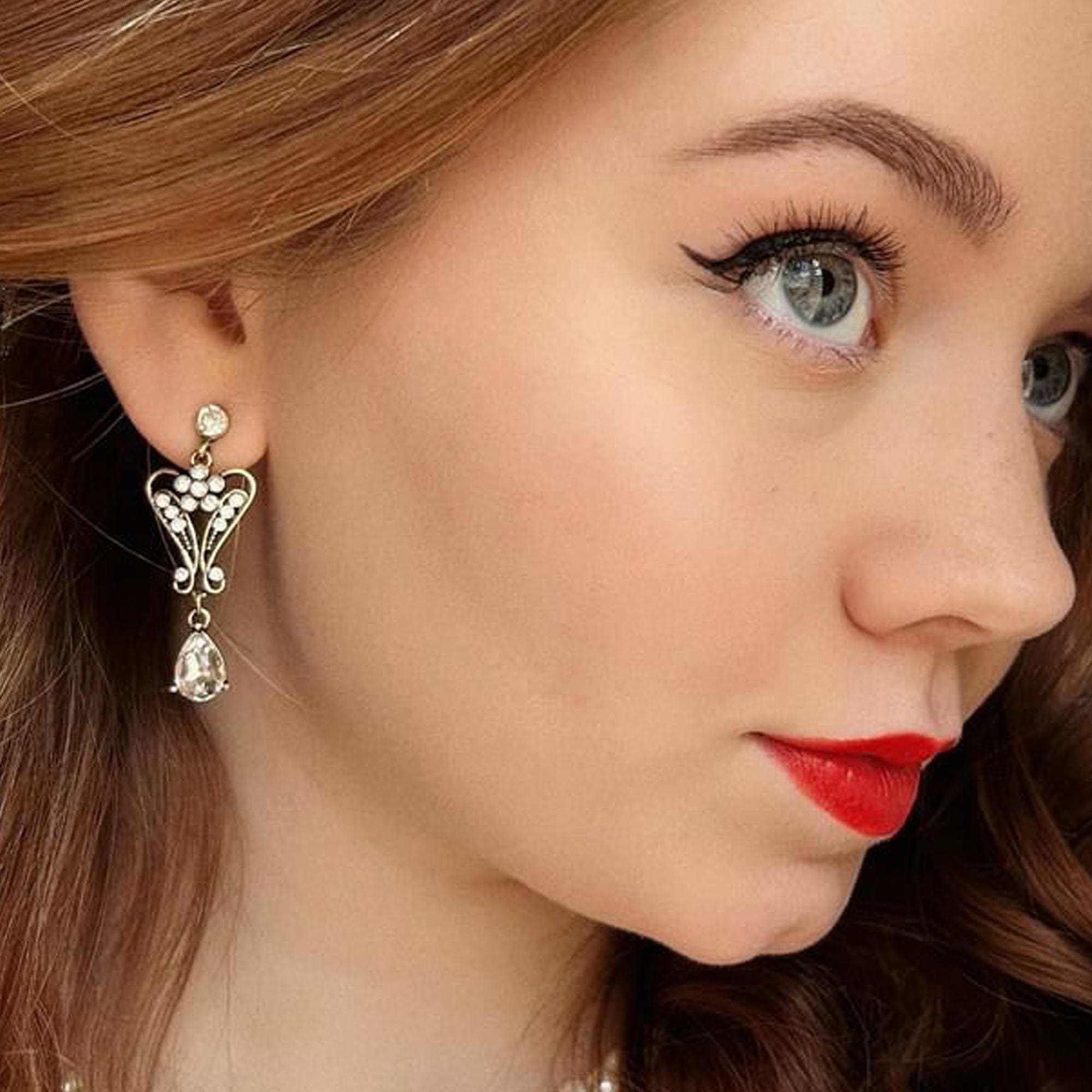 Pendeloque Drop Earrings Crystal Lovett & Co