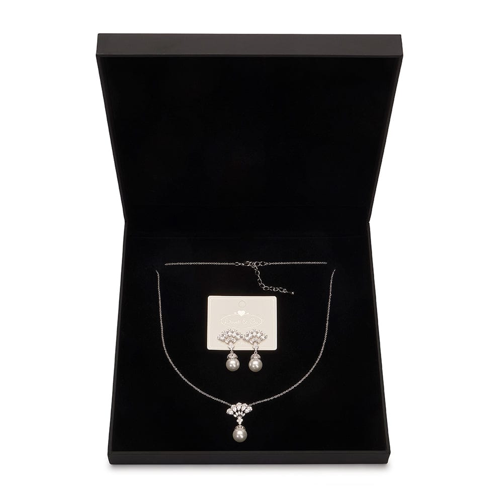 Cubic Zirconia Fan Bridal Jewellery Set Lovett & Co