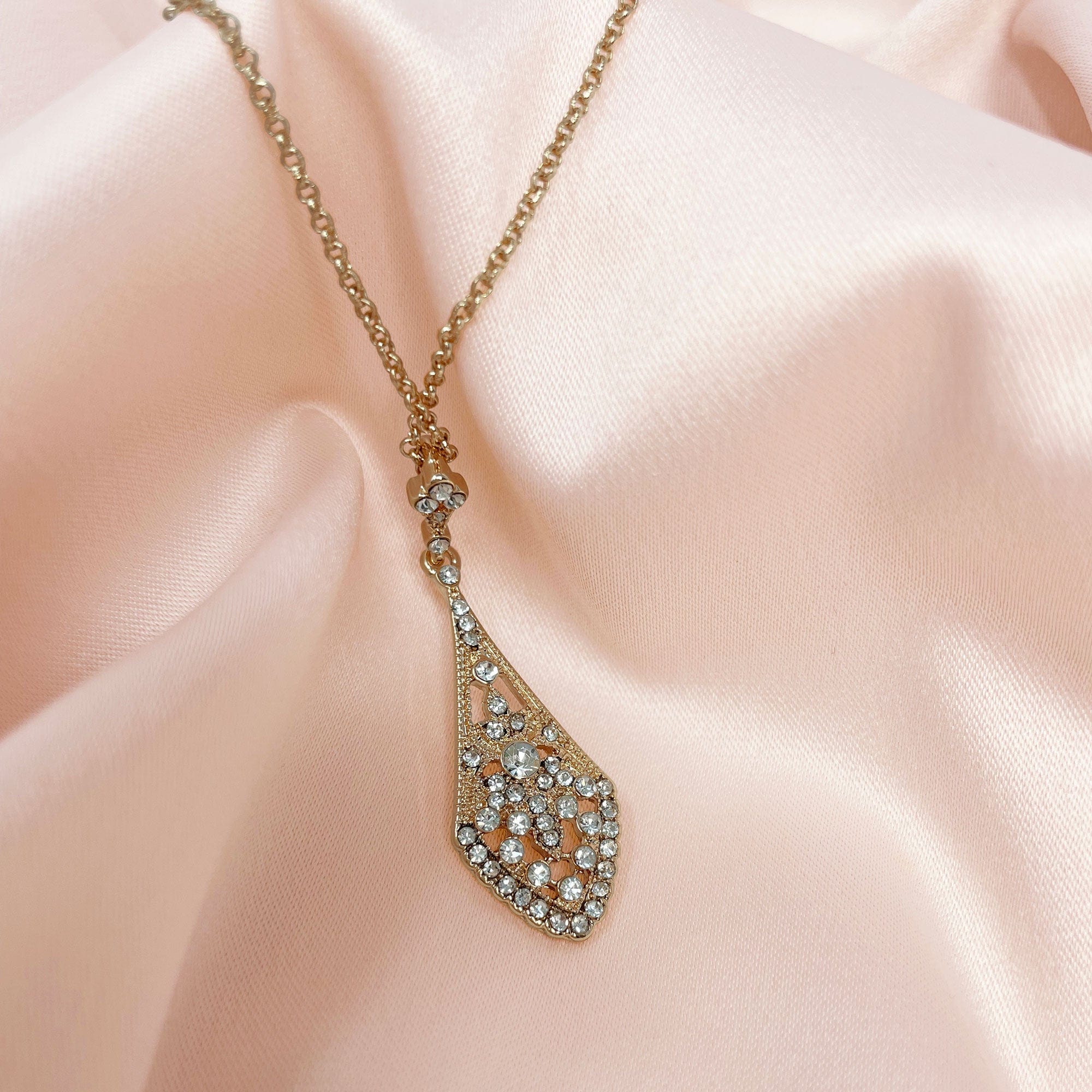 Crystal Gold Art Deco Necklace Lovett & Co