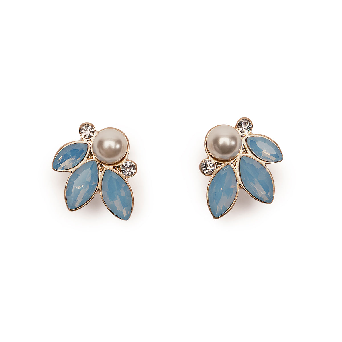 Blue Opal Leaf & Pearl Necklace and Earring Gift Box Set Lovett & Co