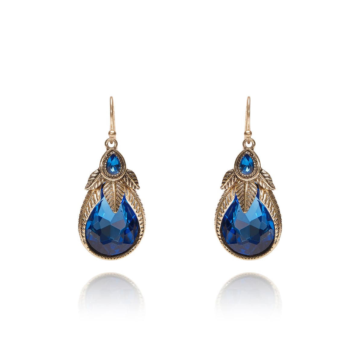 Sapphire Palm Leaf Art Nouveau Earrings Lovett & Co