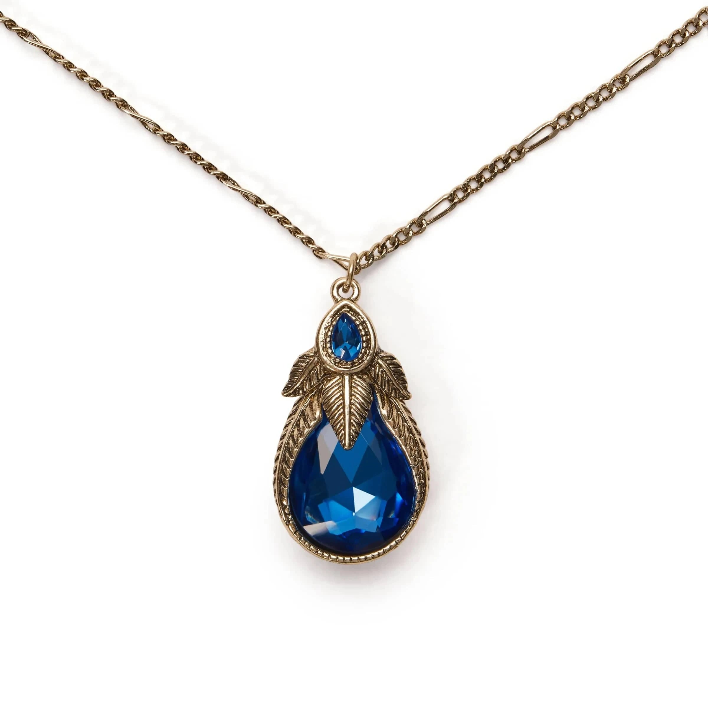 Sapphire Art Nouveau earring and necklace set Lovett & Co