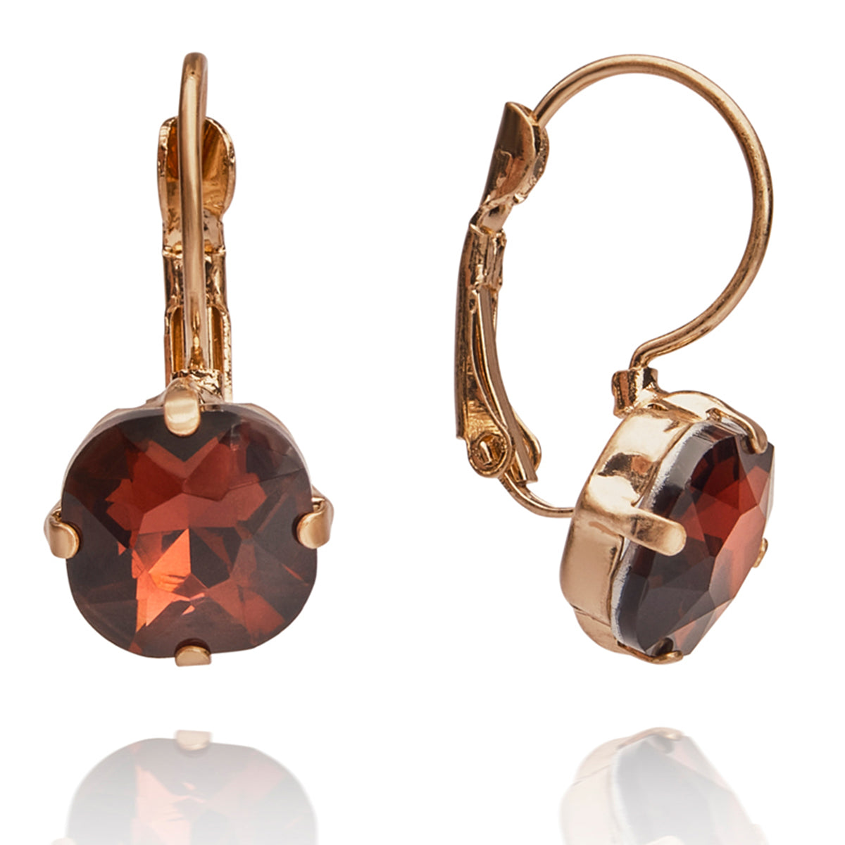 Costume jewellery Burgundy Cushion Cut Earrings Lovett & Co
