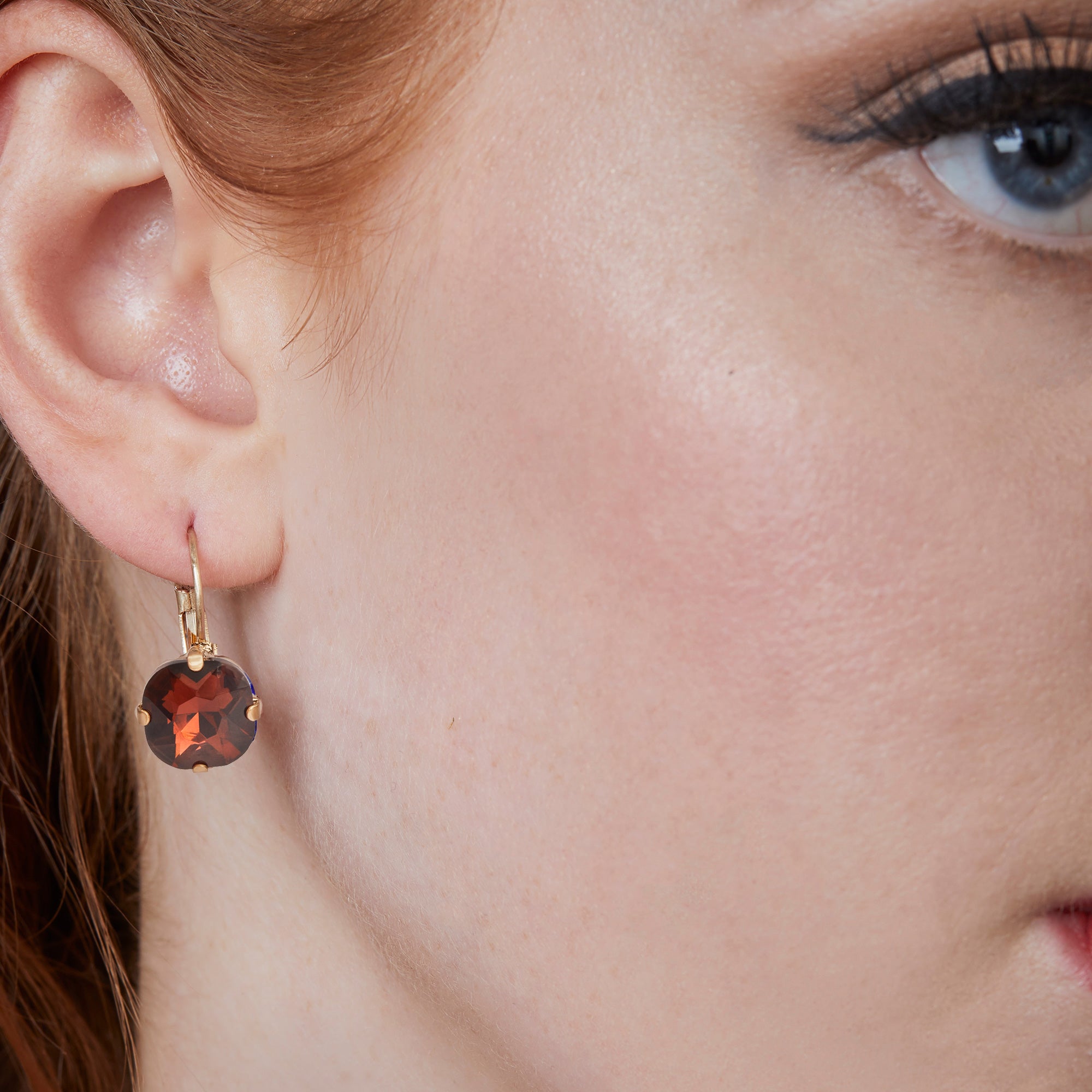 Costume jewellery Burgundy Cushion Cut Earrings Lovett & Co