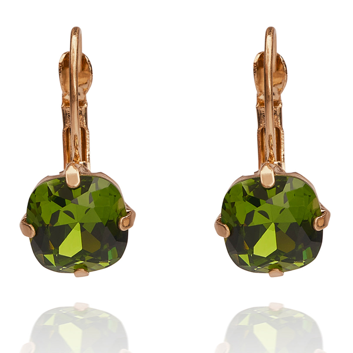 Costume jewellery Olivine Cushion Cut Earrings Lovett & Co