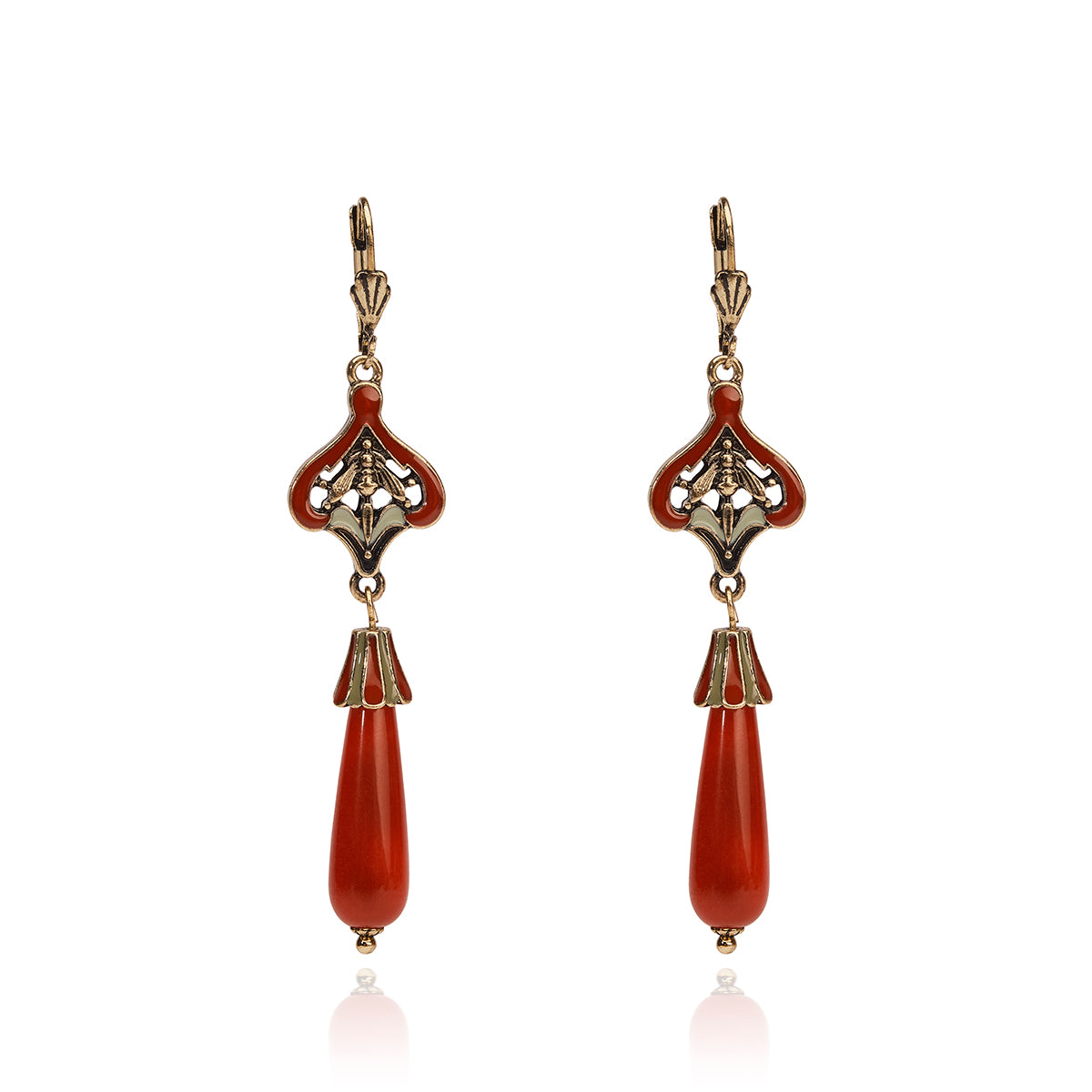 Vintage style Red Agate Earrings Lovett & Co