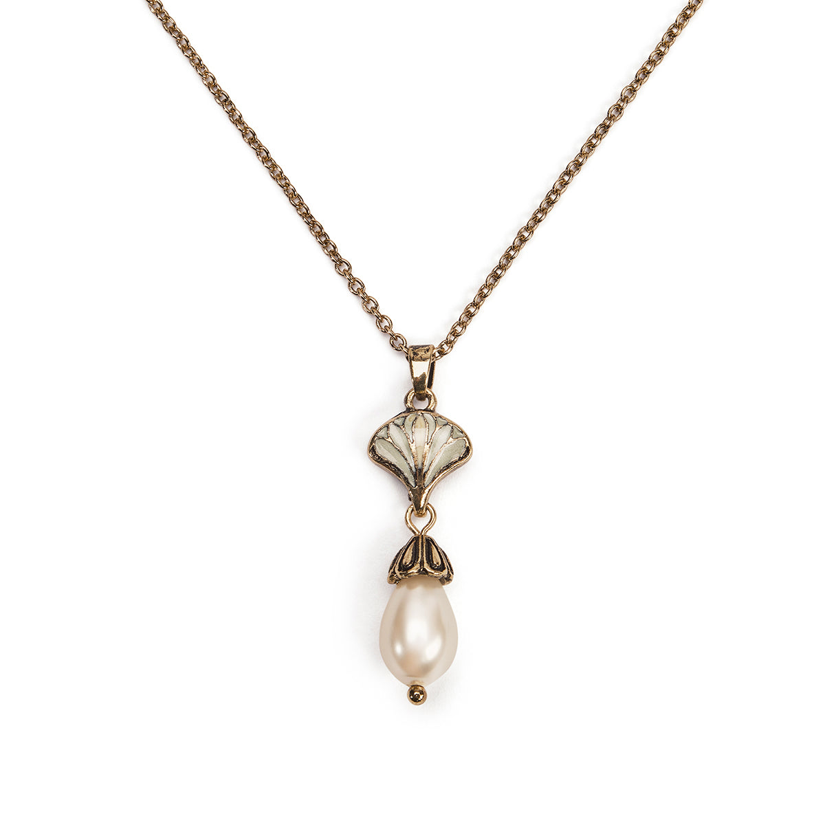 Pale green and pearl antique Art nouveau necklace Lovett & Co