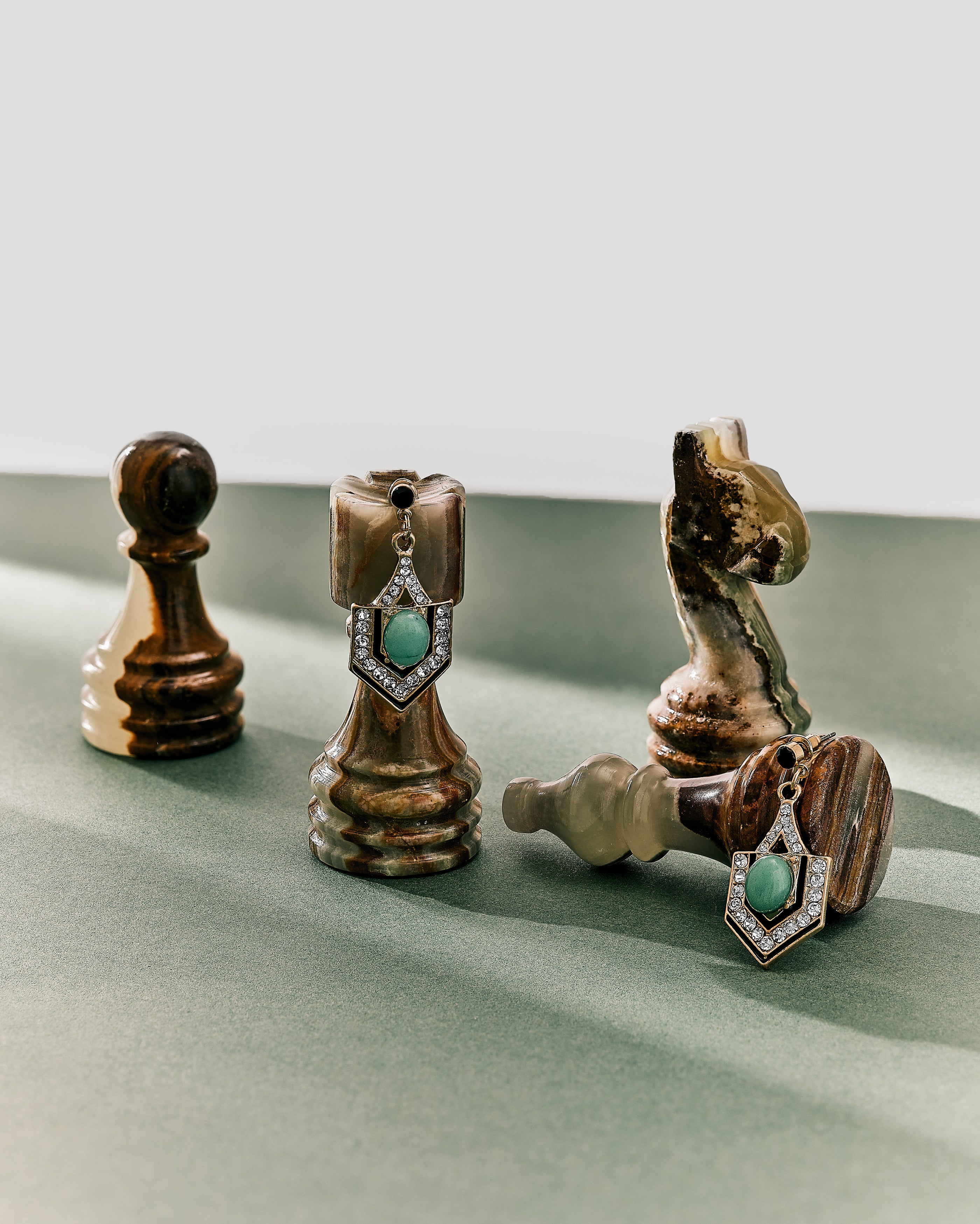 Eygptian Natural Stone Jade Earrings Lovett & Co