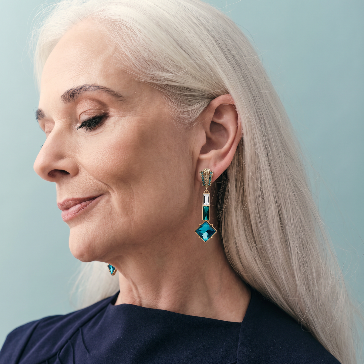 Blue Zircon Party Earrings