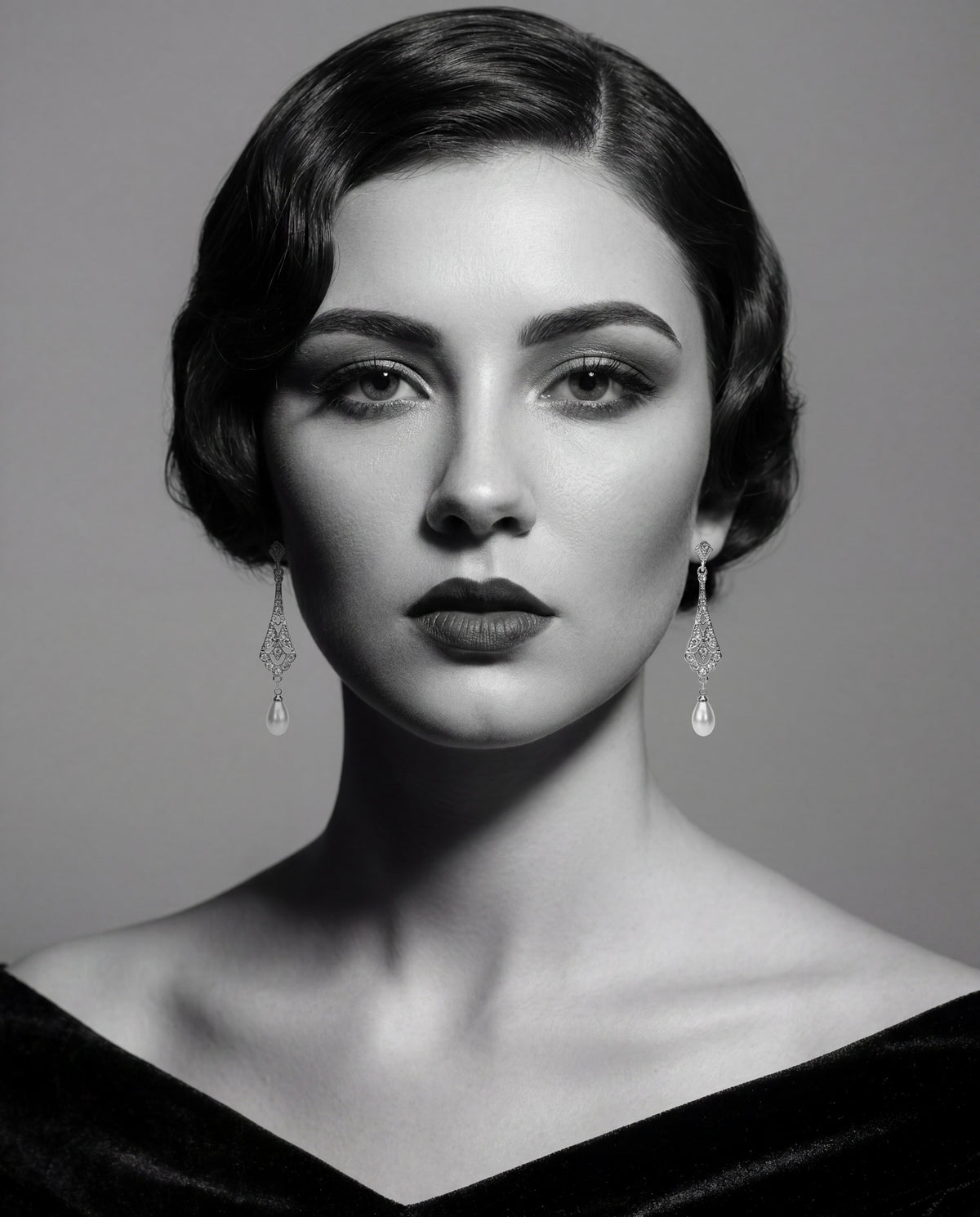 Pearl and diamonte earrings Bridal by Lovett and Co.