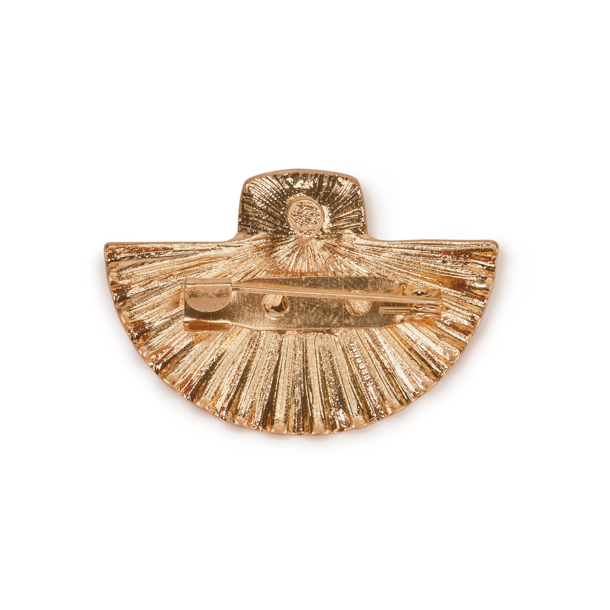 Art Deco Gold Fan Brooch by Lovett and Co.