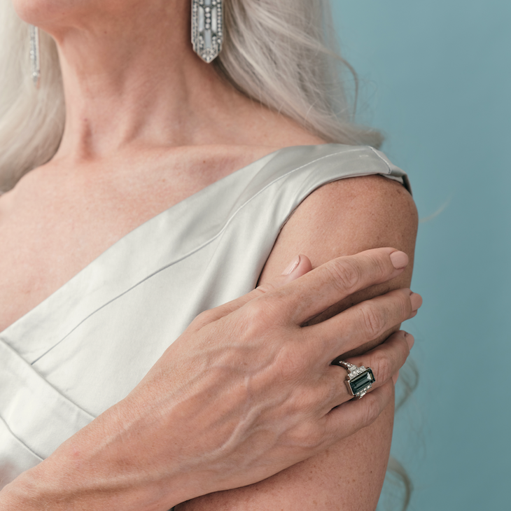 The Zelda Black Diamond Art Deco Ring