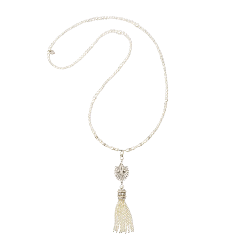 Deco Pearl Tassel Necklace