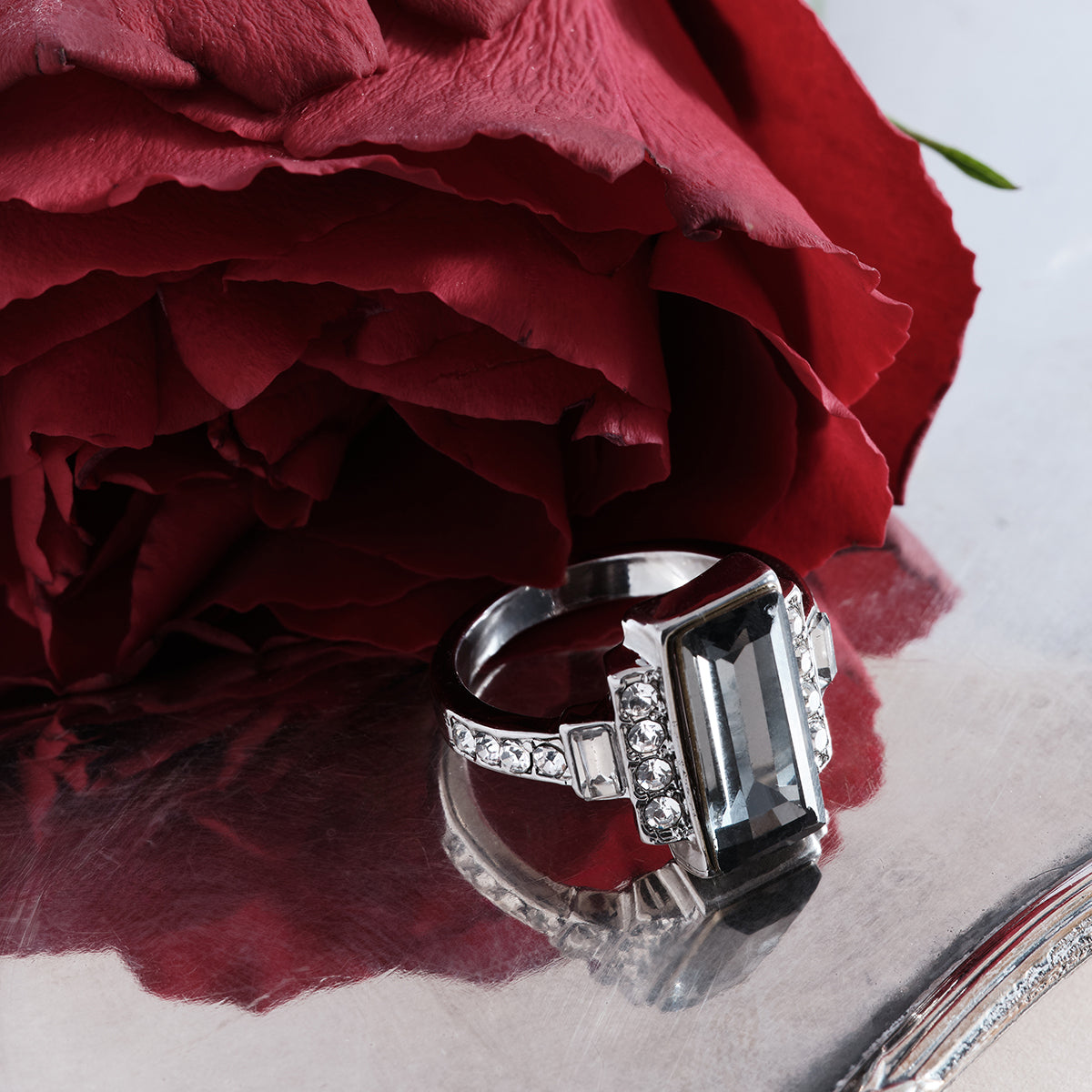The Zelda Black Diamond Art Deco Ring