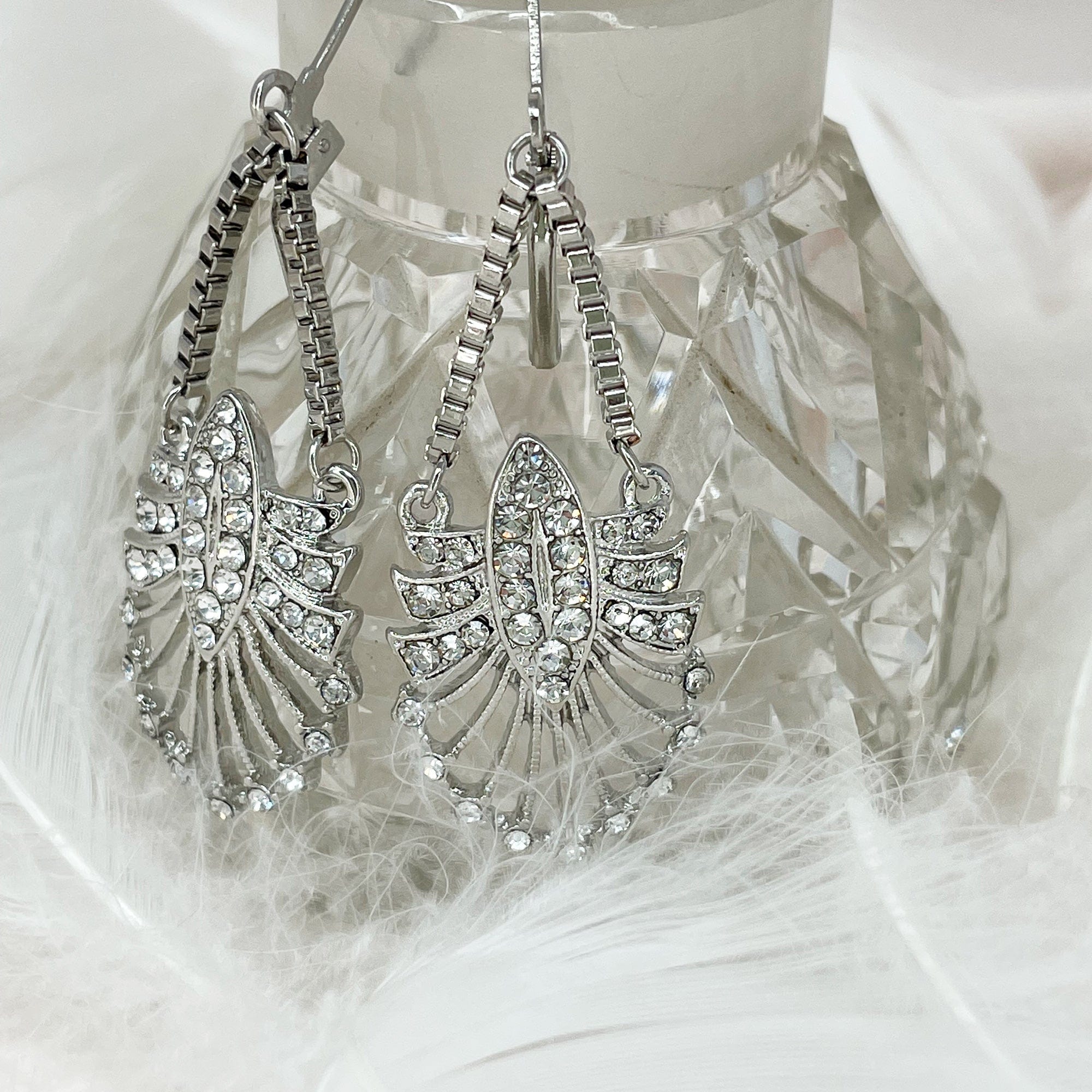 1920s Art Deco Crystal Earrings Lovett & Co