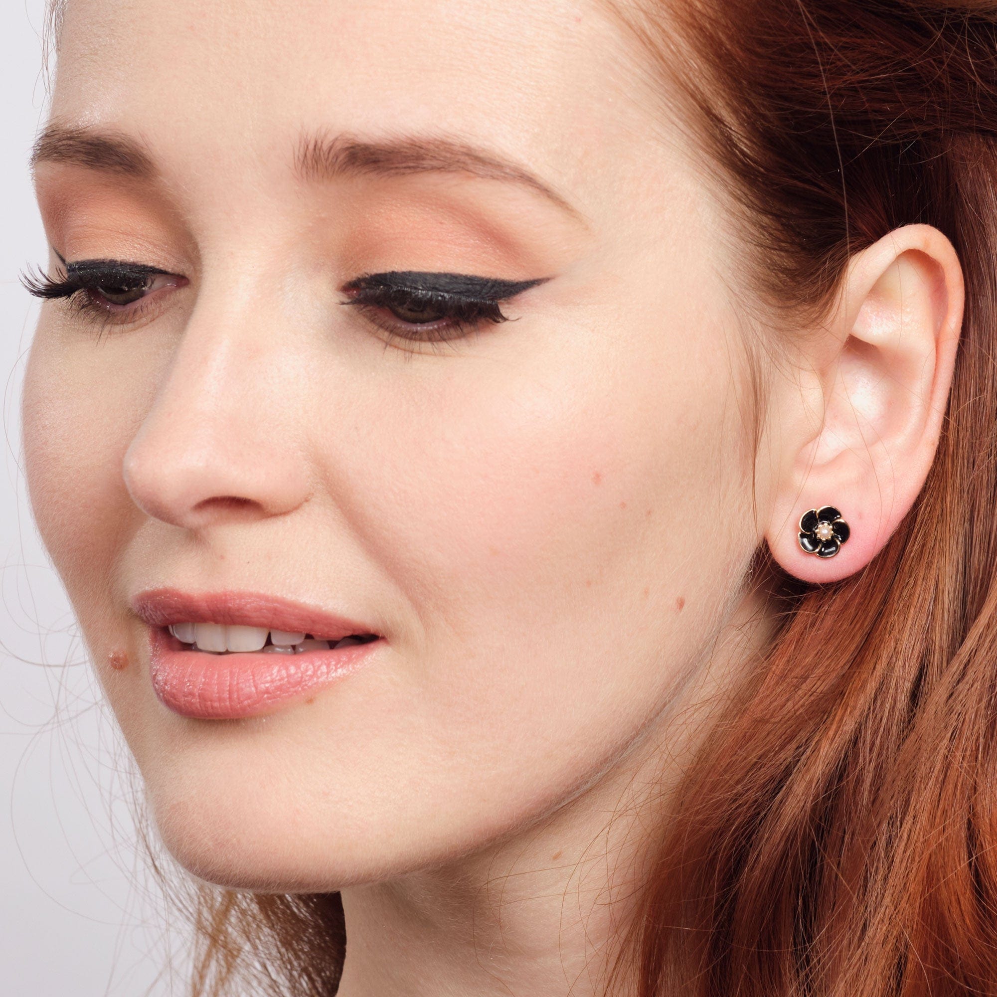 Vintage Black Rose Studs Lovett & Co