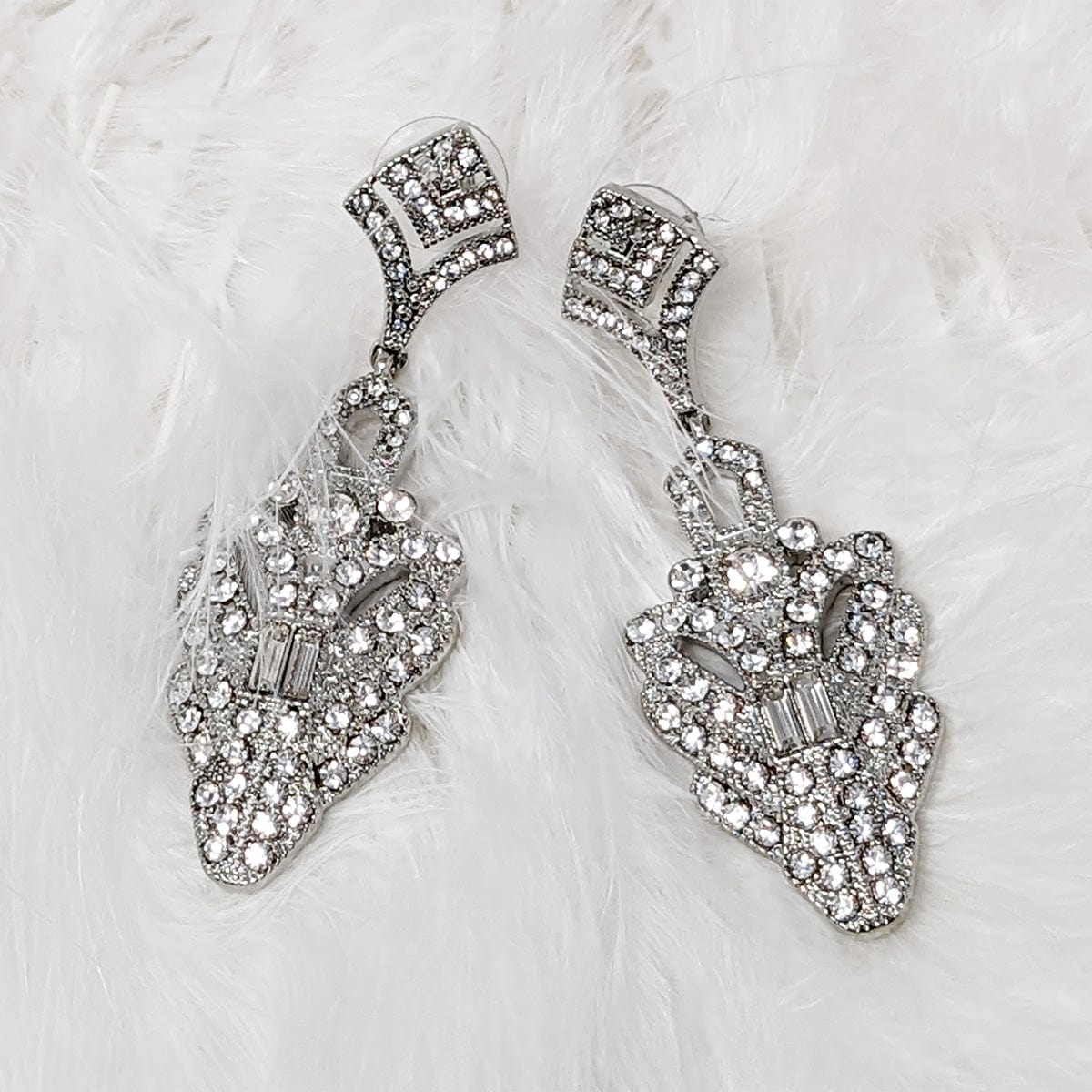 Art Deco Drop Crystal Earrings by Lovett & Co