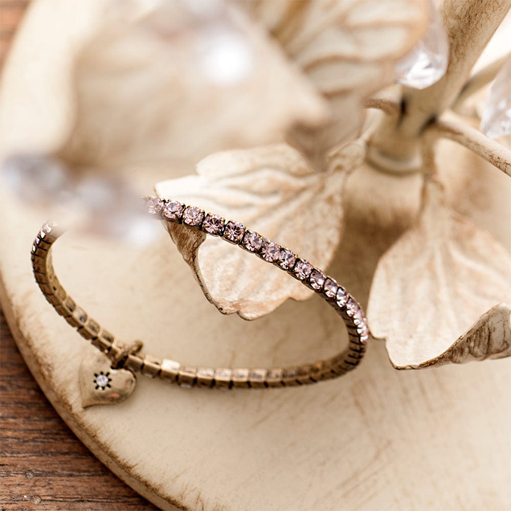 Diamante Coloured Stretch Bracelet Brass Plating