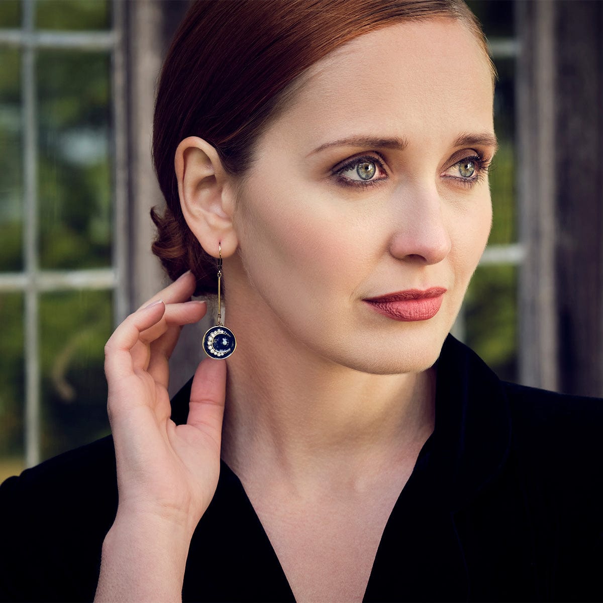 Celestial Disc Drop Earrings