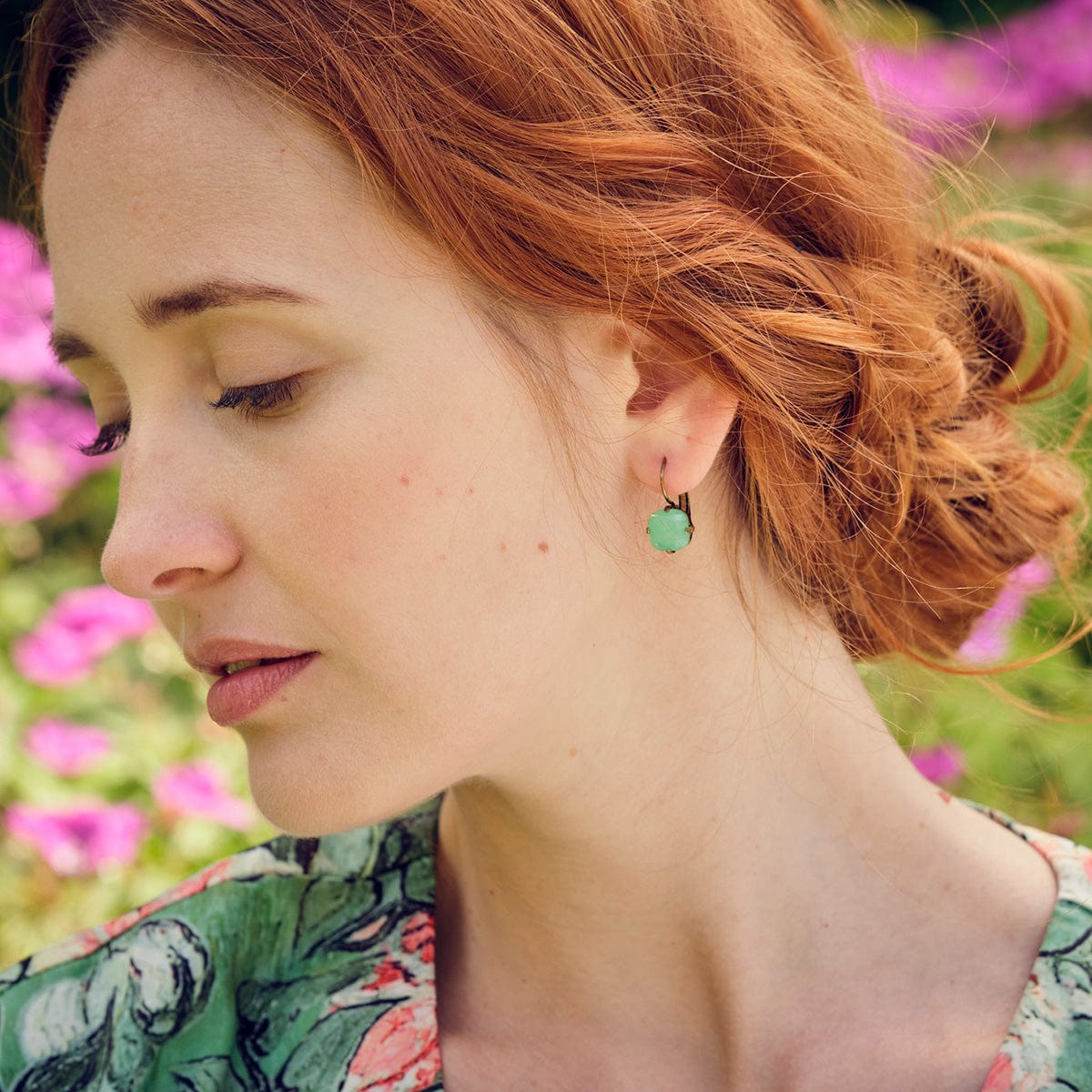 Cushion Cut Green Opal Drop Earrings Lovett & Co