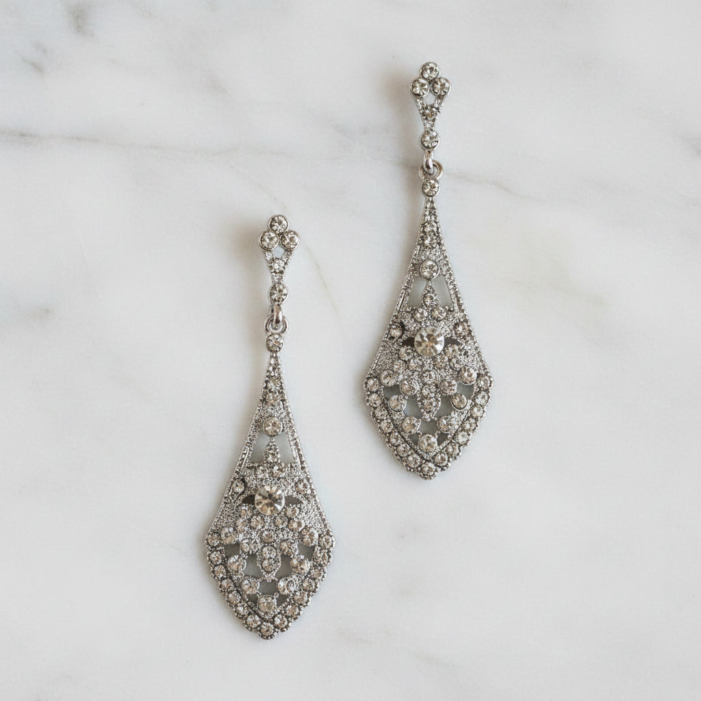 Art Deco Crystal Earrings - Diamante Earrings