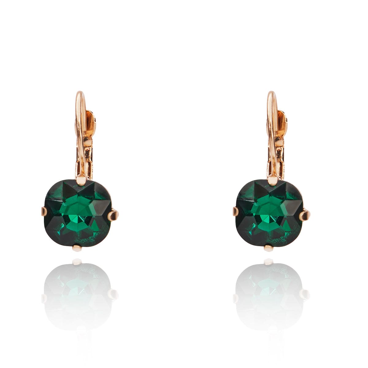 Cushion Cut Emerald Drop Earrings Lovett & Co