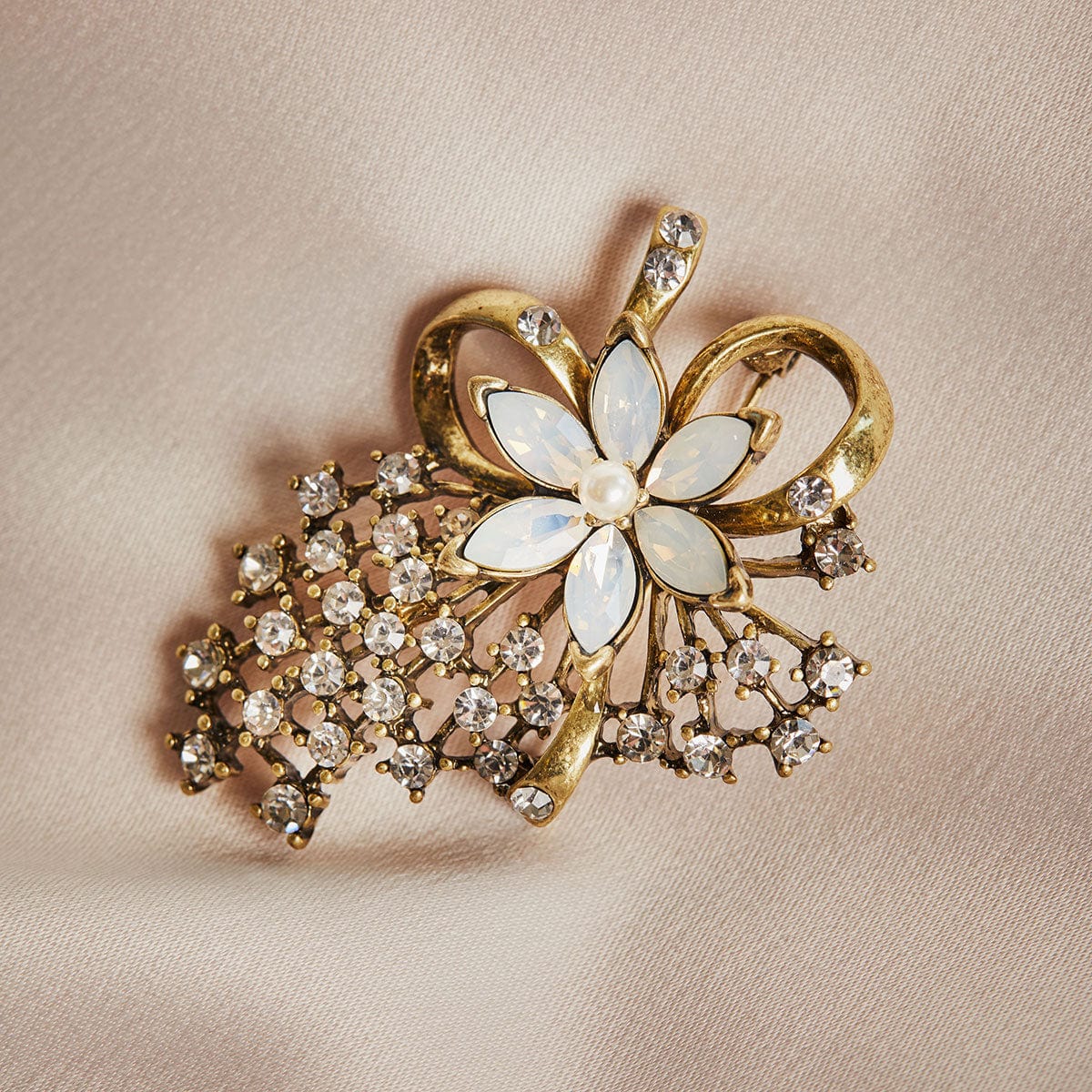 Vintage Miriam Haskell Designed Flower Brooch by Lovett and Co