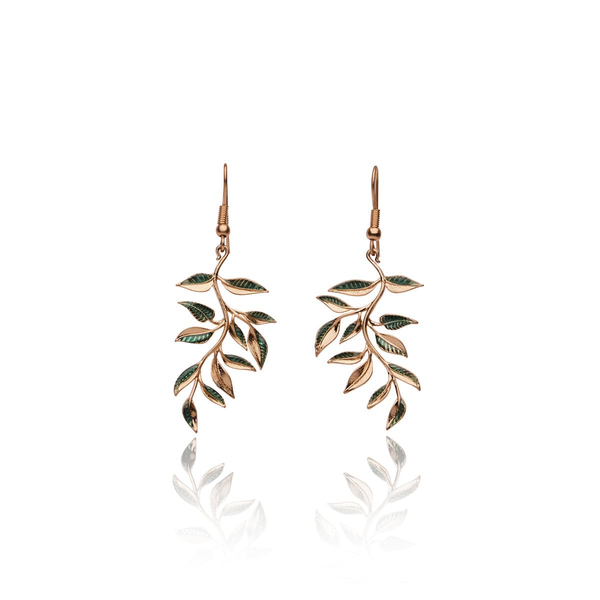 William Morris Inspired Willow Bough Leaf Drop Earring