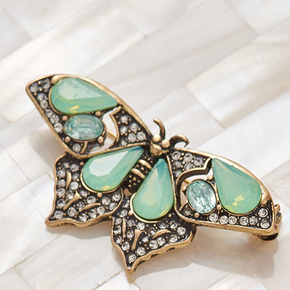 Green Vintage Butterfly Brooch Lovett & Co