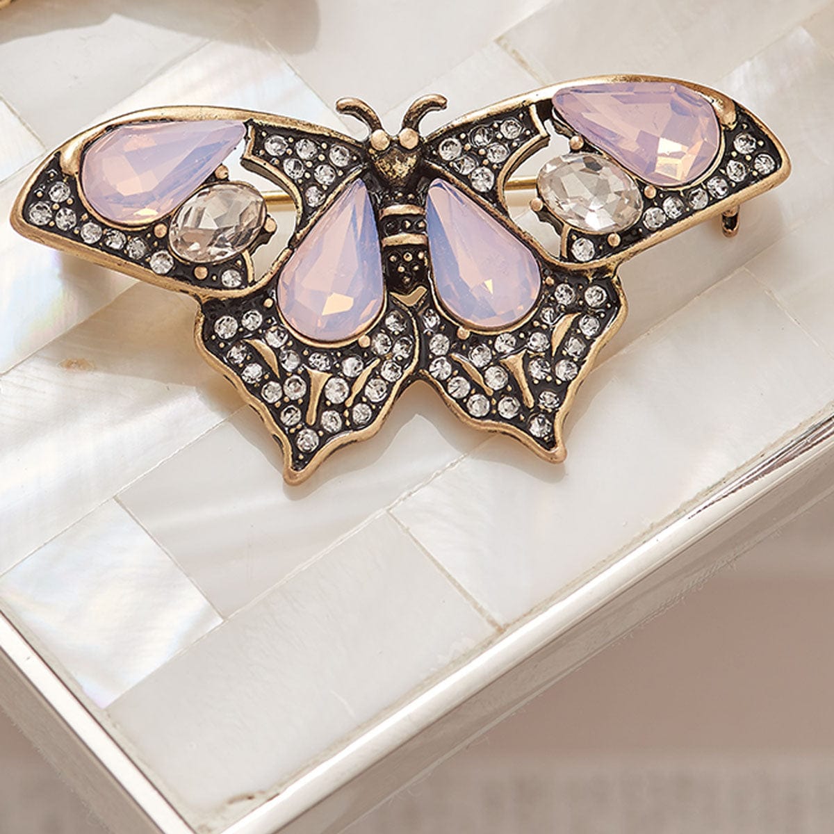 Pink Vintage butterfly Brooch Lovett & Co
