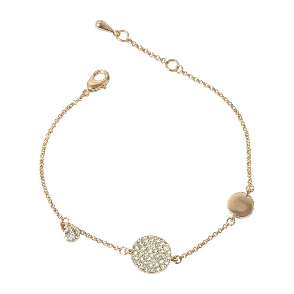 Gold Pave Disc Bracelet