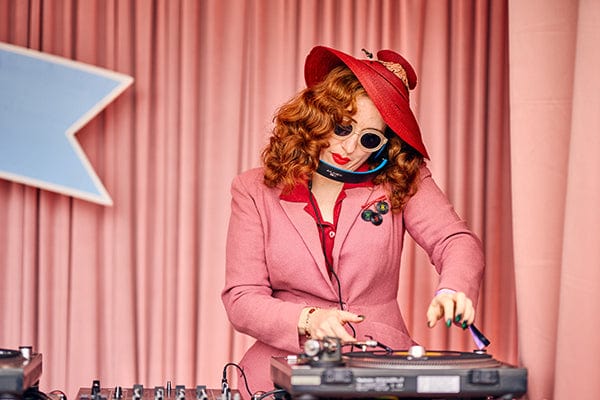 Woman dj at Goodwood Revival