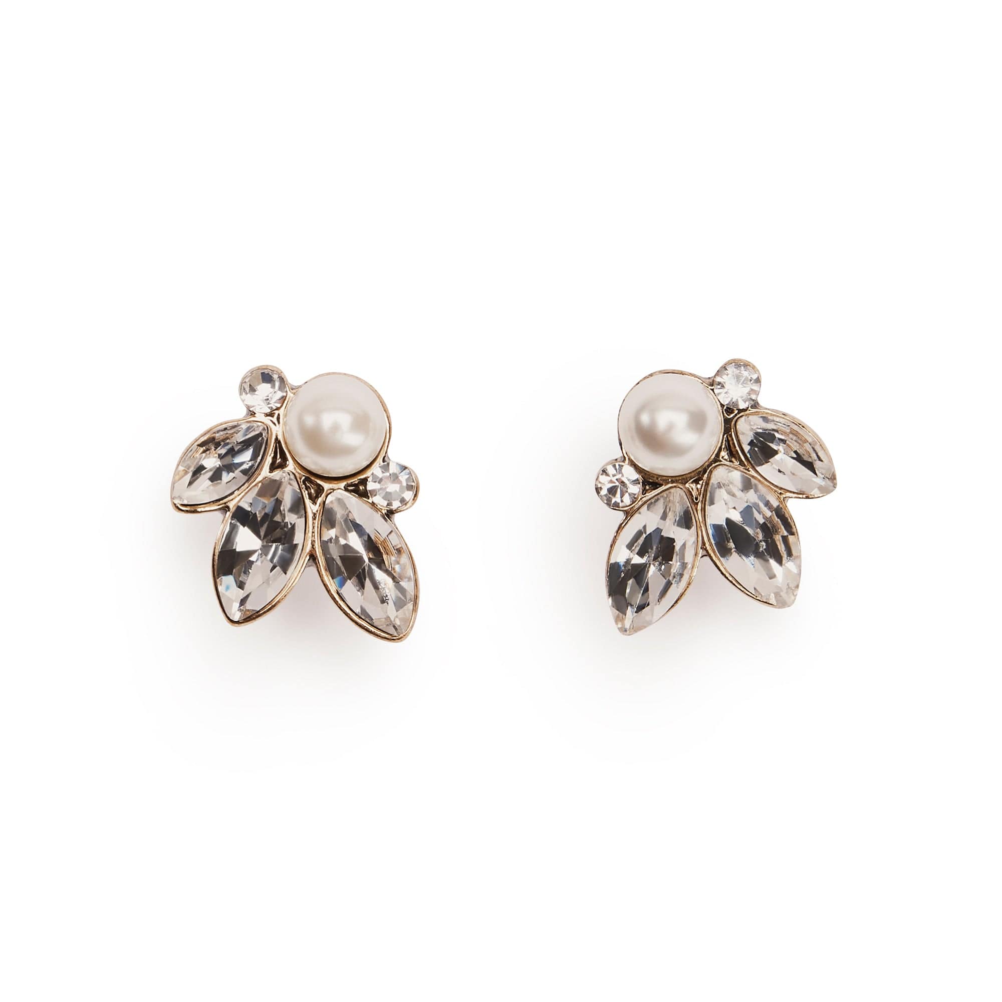 Leaf & Pearl Crystal Earrings  Lovett & Co