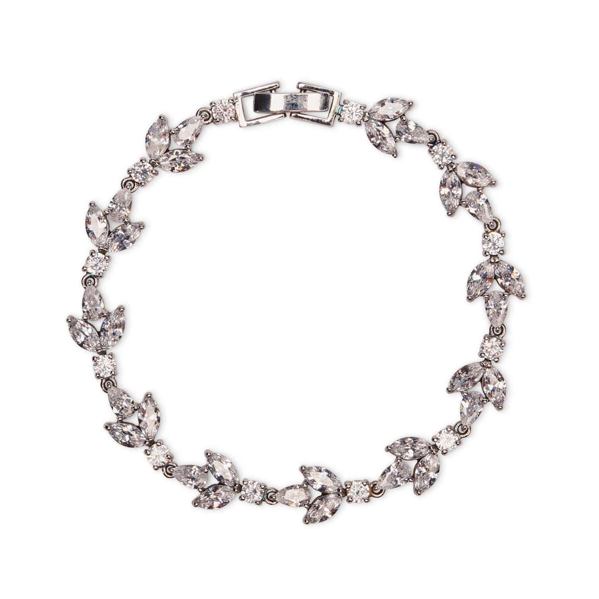 Tiny Crystal Leaf Bracelet - Vintage Bridal Jewellery - Lovett & Co