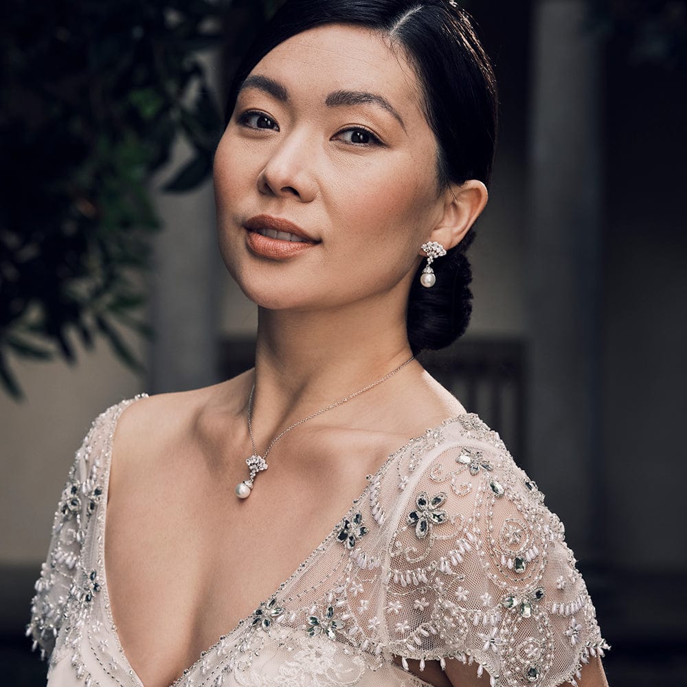 Cubic Zurconia vintage bridal necklace  Lovett & Co