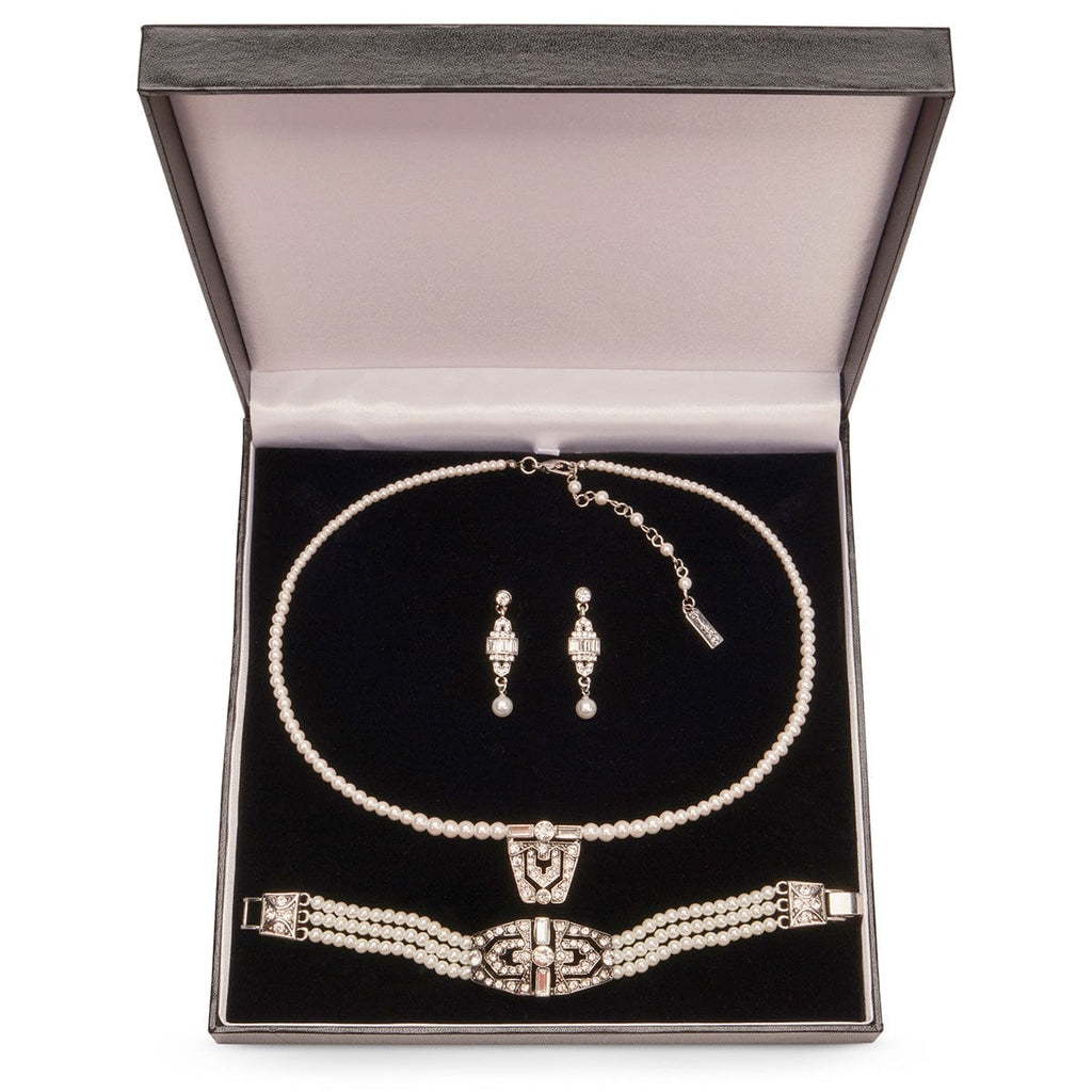 Art deco jewellery gift box: Pearl gift set. Free Gift Box worth £12
