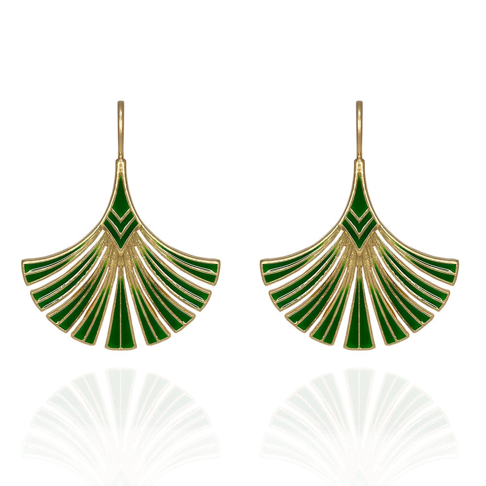 Art Deco Palm Leaf Earrings   Lovett & Co
