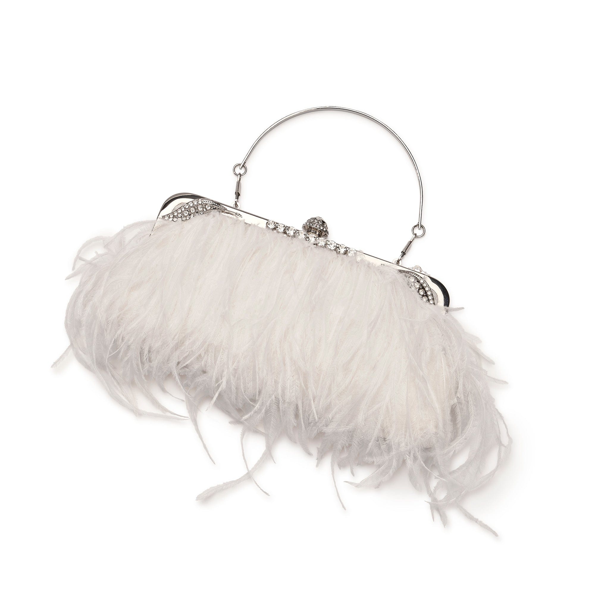 Feather Diamante Clasp Bag