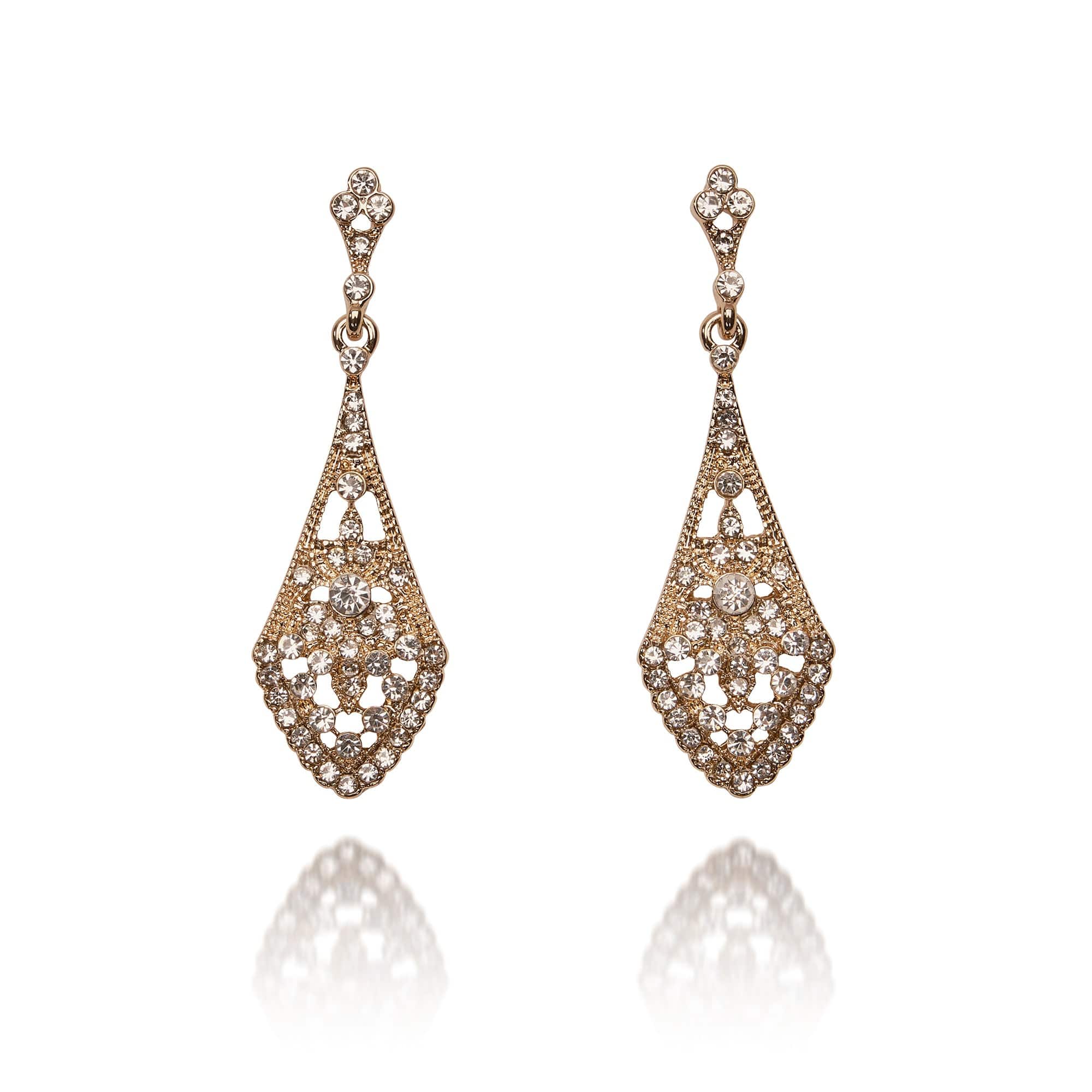 Art Deco 1920s Deco Vintage Gold Earrings  Lovett & Co