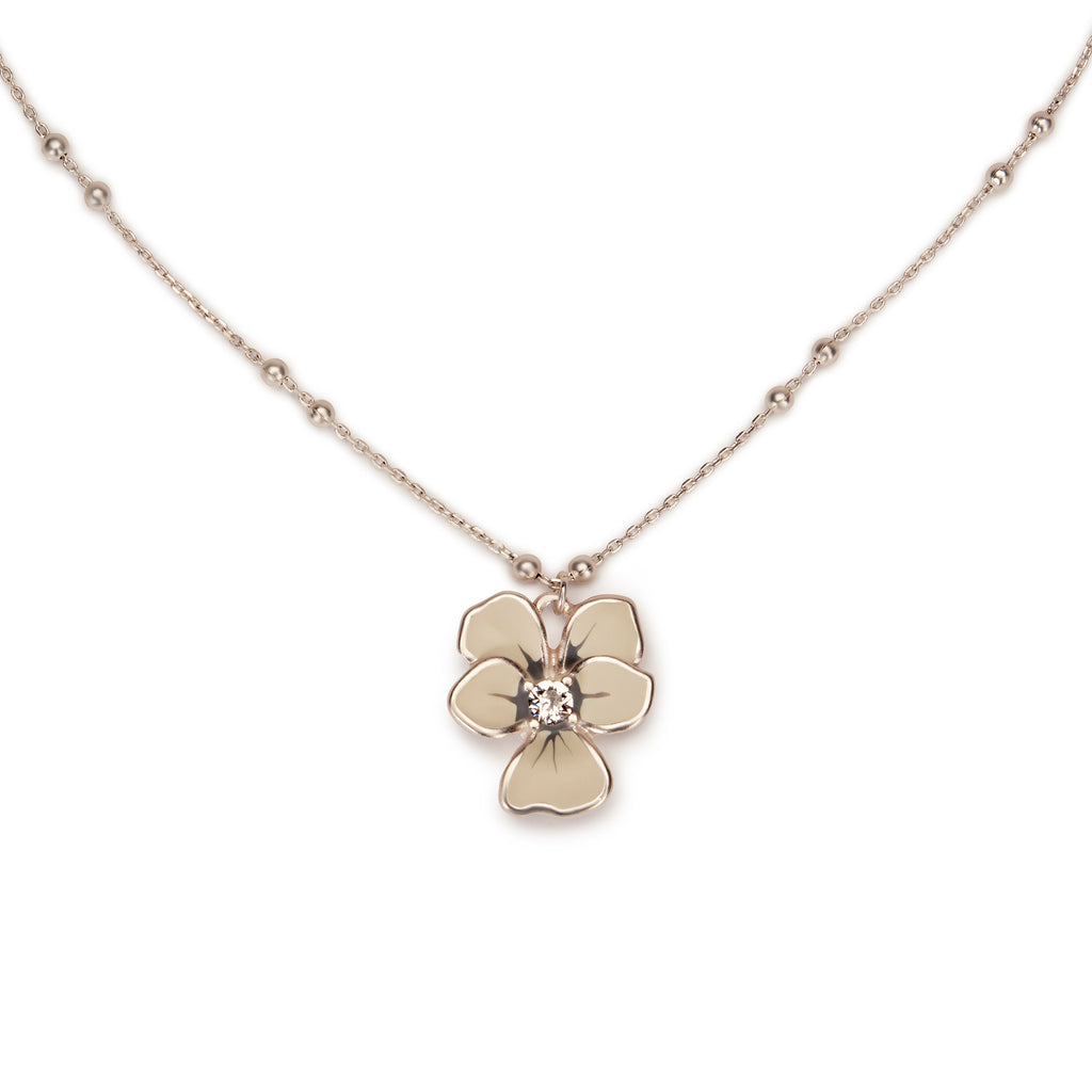 1950s Swarovski Crystal Vintage Flower Necklace: Vinatge Silver Necklace Lovett and Co