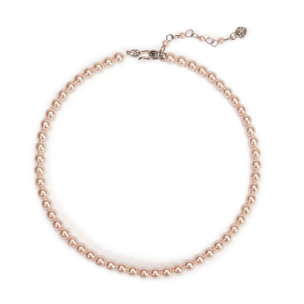Pale Pink 1950s Pearl Choker Necklace by Lovett and Co
