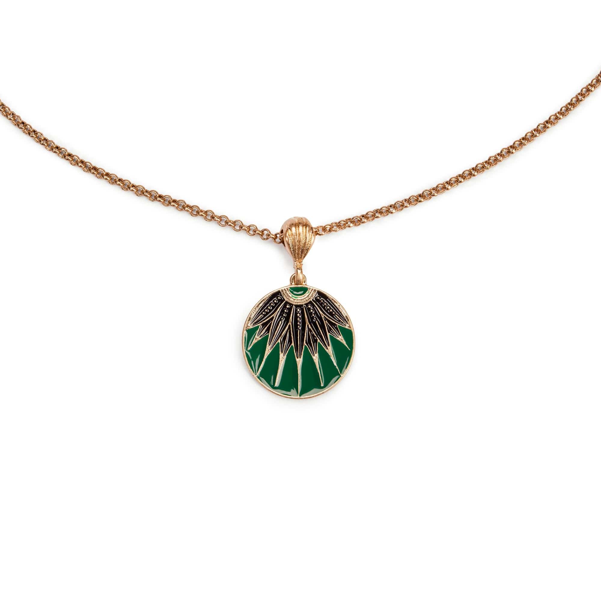 Detail of Art Deco Disc Pendant Necklace