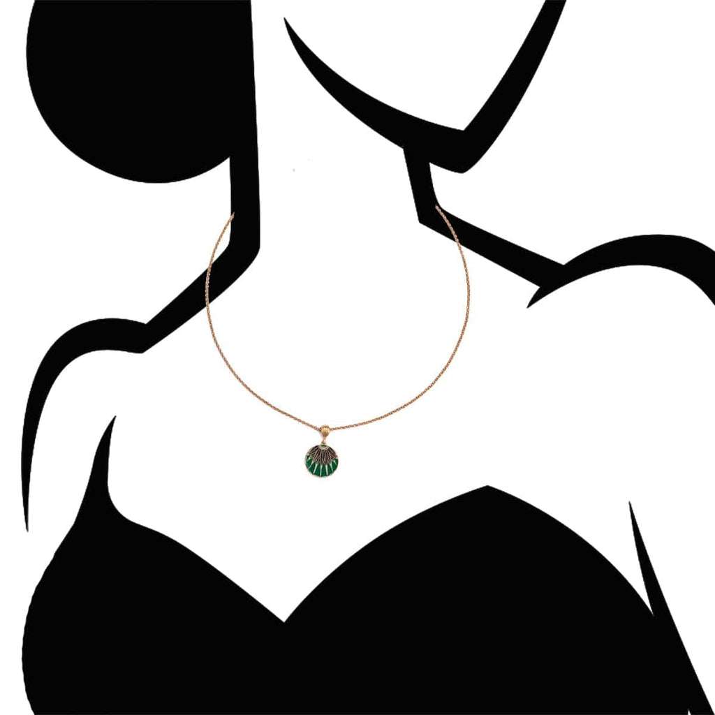 Emerald Enamel Art Deco Disc Earrings and Necklace Set: £12 Gift Box is FREE