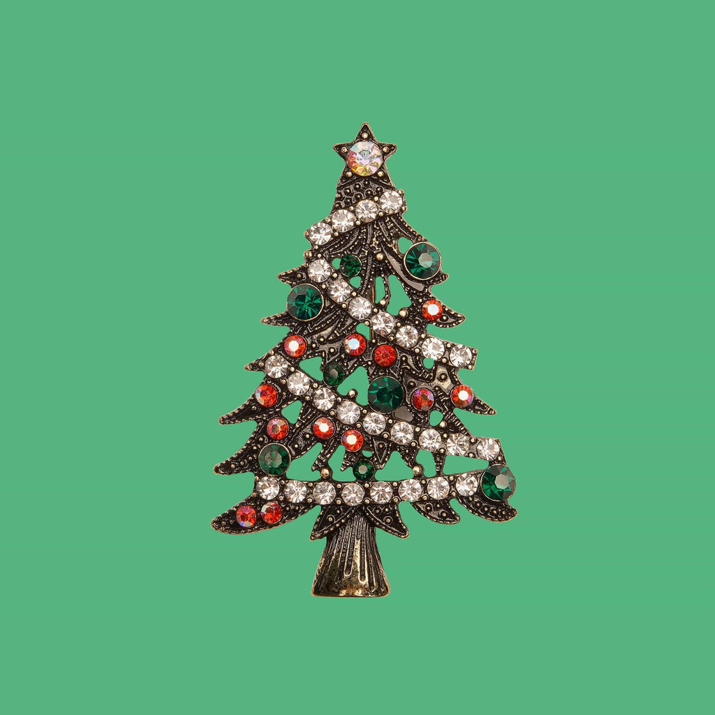 Novelty Christmas Tree Brooch: Vintage festive brooch