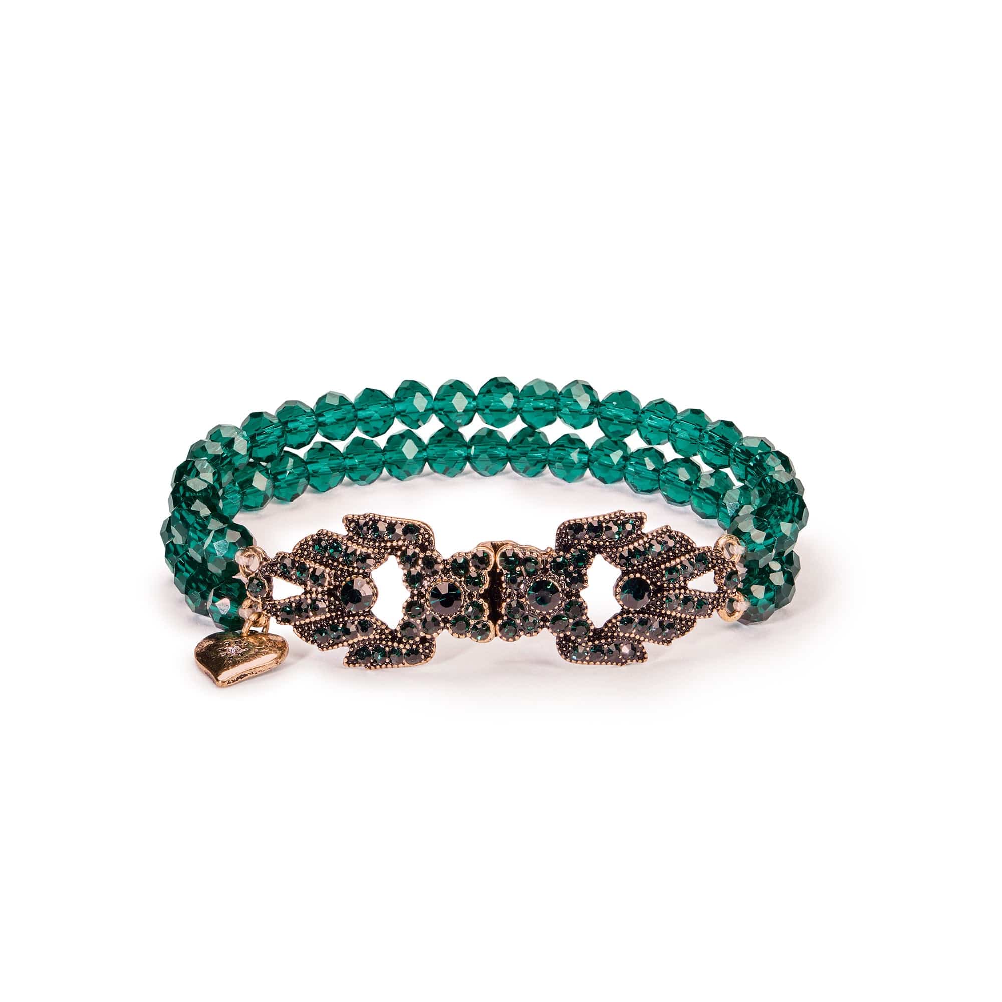 Emerald and Brass art deco bracelet  Lovett & Co