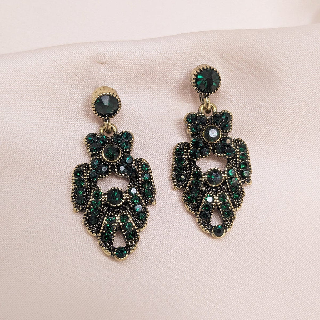 Emerald beaded deco bracelet, earrings and necklace set: £12 Gift Box is FREE