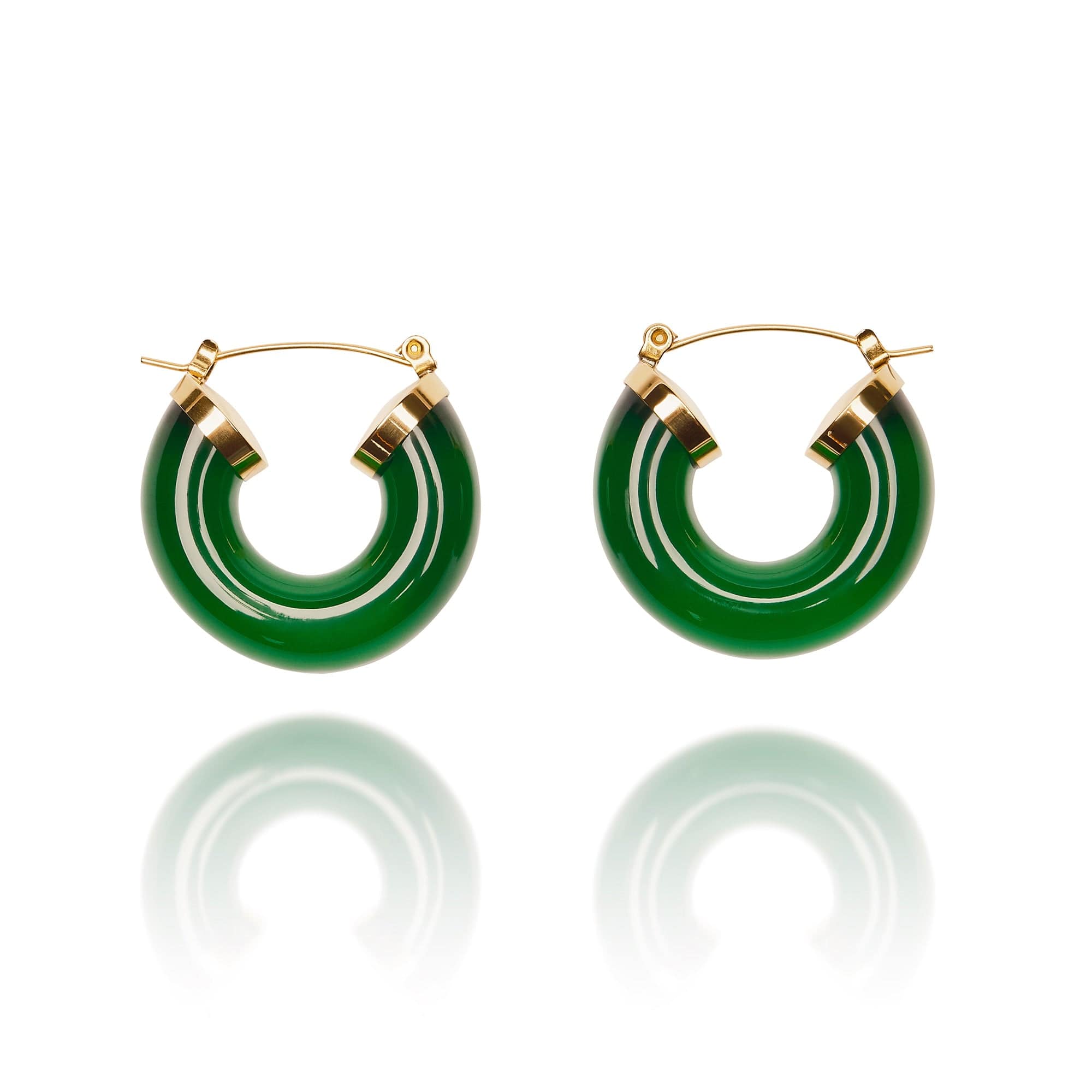 Chunky Green and Gold Resin Vintage Hoop Earrings  Lovett & Co
